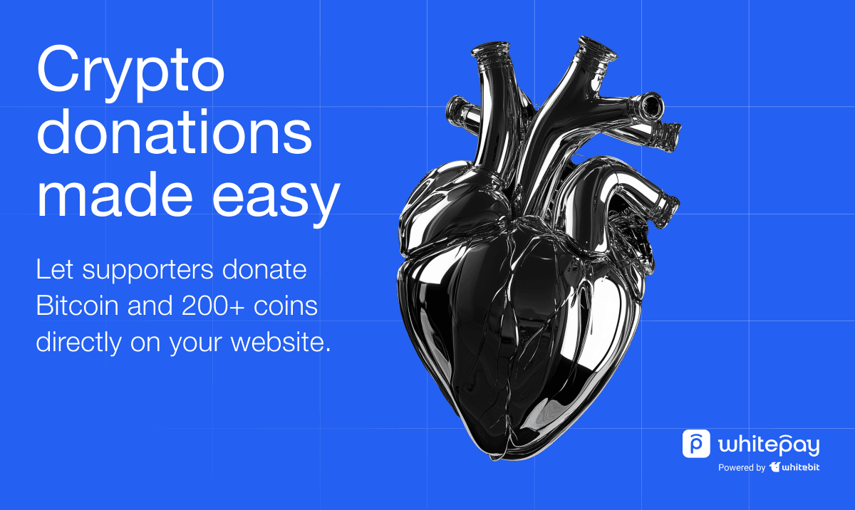 Crypto Donation Widget for Websites | Accept Bitcoin & 200+ Assets with Whitepay